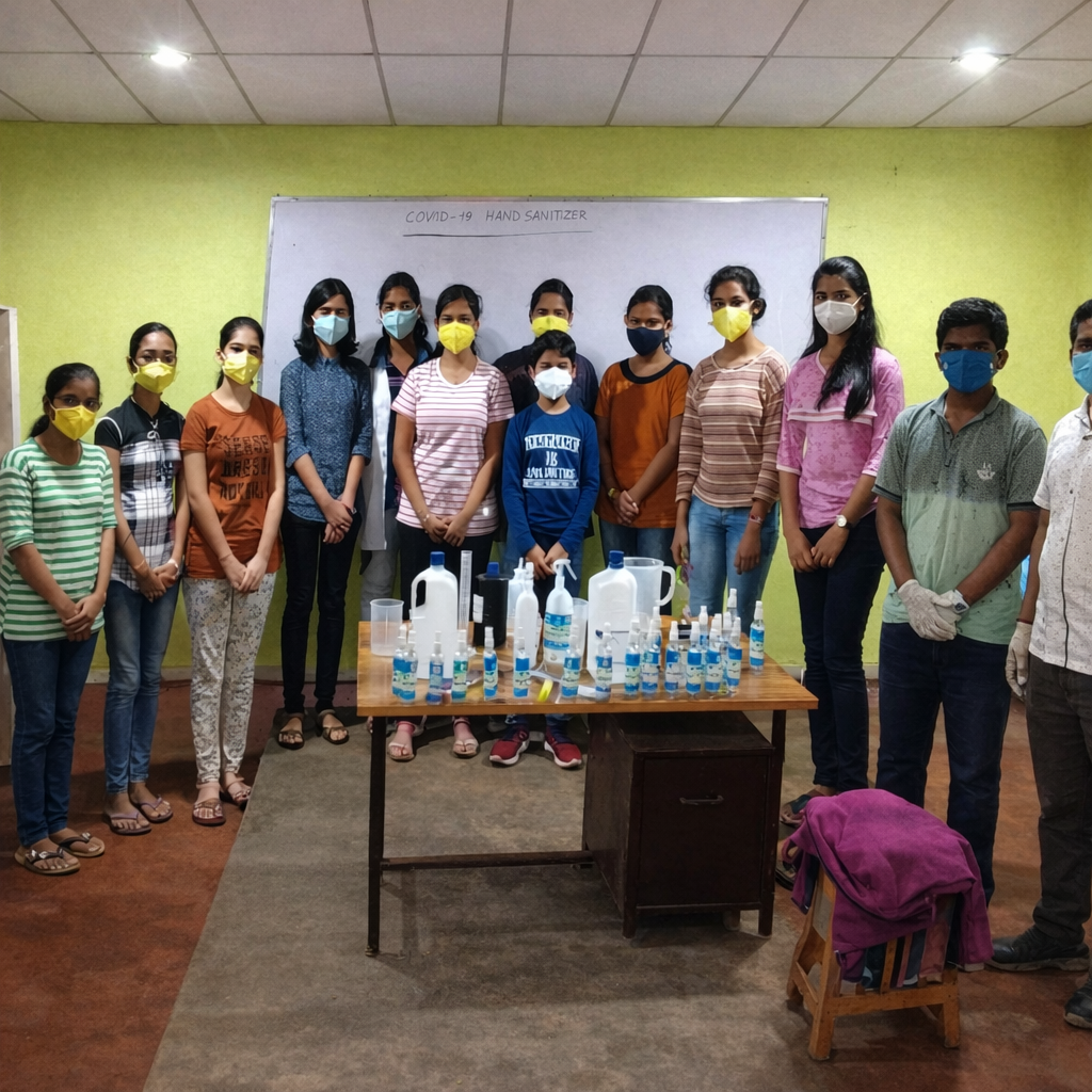 Hand Sanitizer making by Students